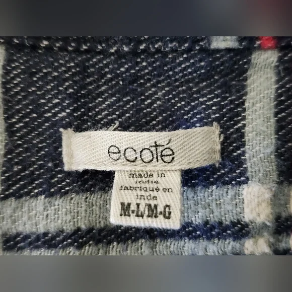 ECOTÉ |  Women's Heavy Flannel Shirt |  Long Sleeve | Snaps Faded Design | M/L - Picture 5 of 6